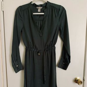 Satin Dress with Gold Accents